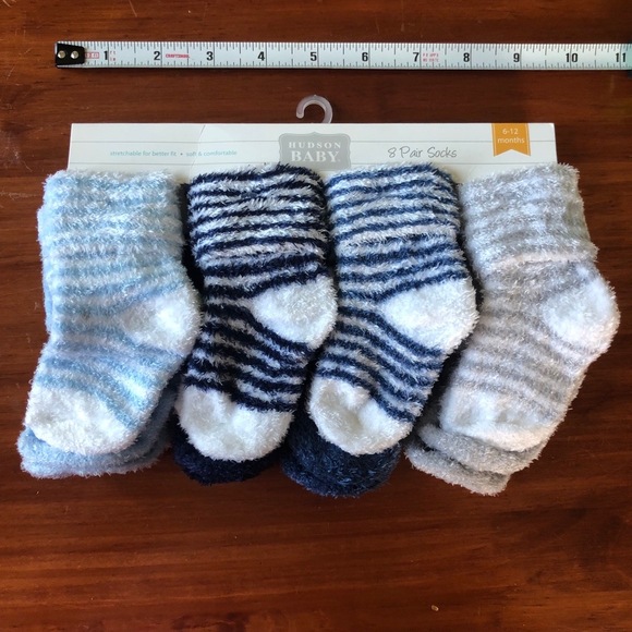 NWT Hudson Baby Socks Size 6 - 12 Months 8-pack Fluffy Fuzzy Cozycore Soft - Picture 1 of 8